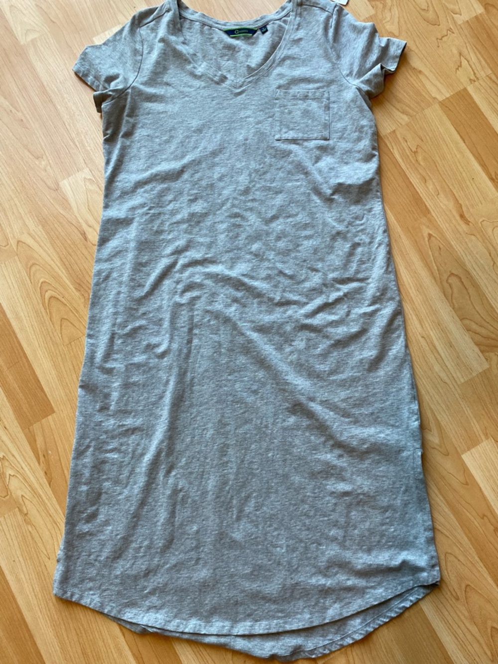C Wonder Gray V-Neck Tee Dress
